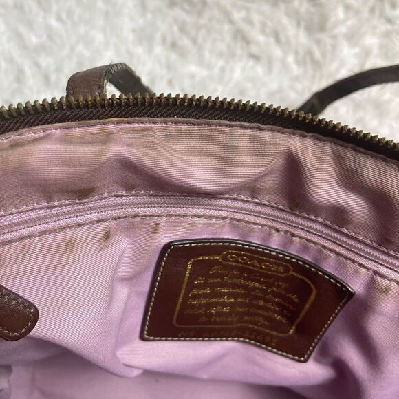 Coach Signature khaki & Brown canvas medium Shoulder with Brown trims & … - Picture 7 of 15